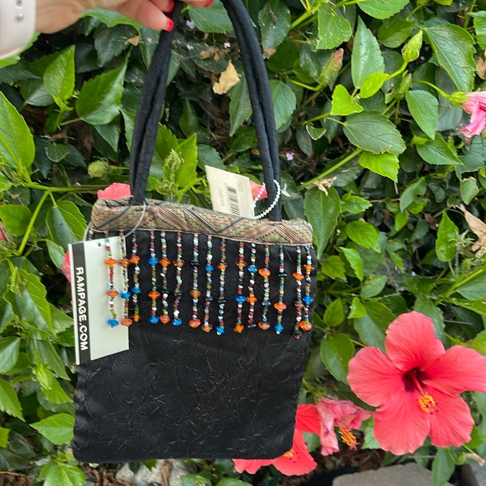 Vintage Rampage hand purse new with a tags NWT Black with beads